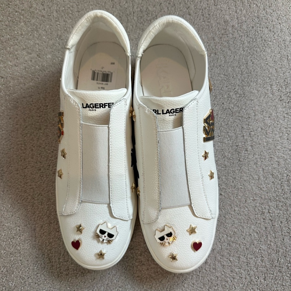 Karl Lagerfeld White Sneakers with Playful Design